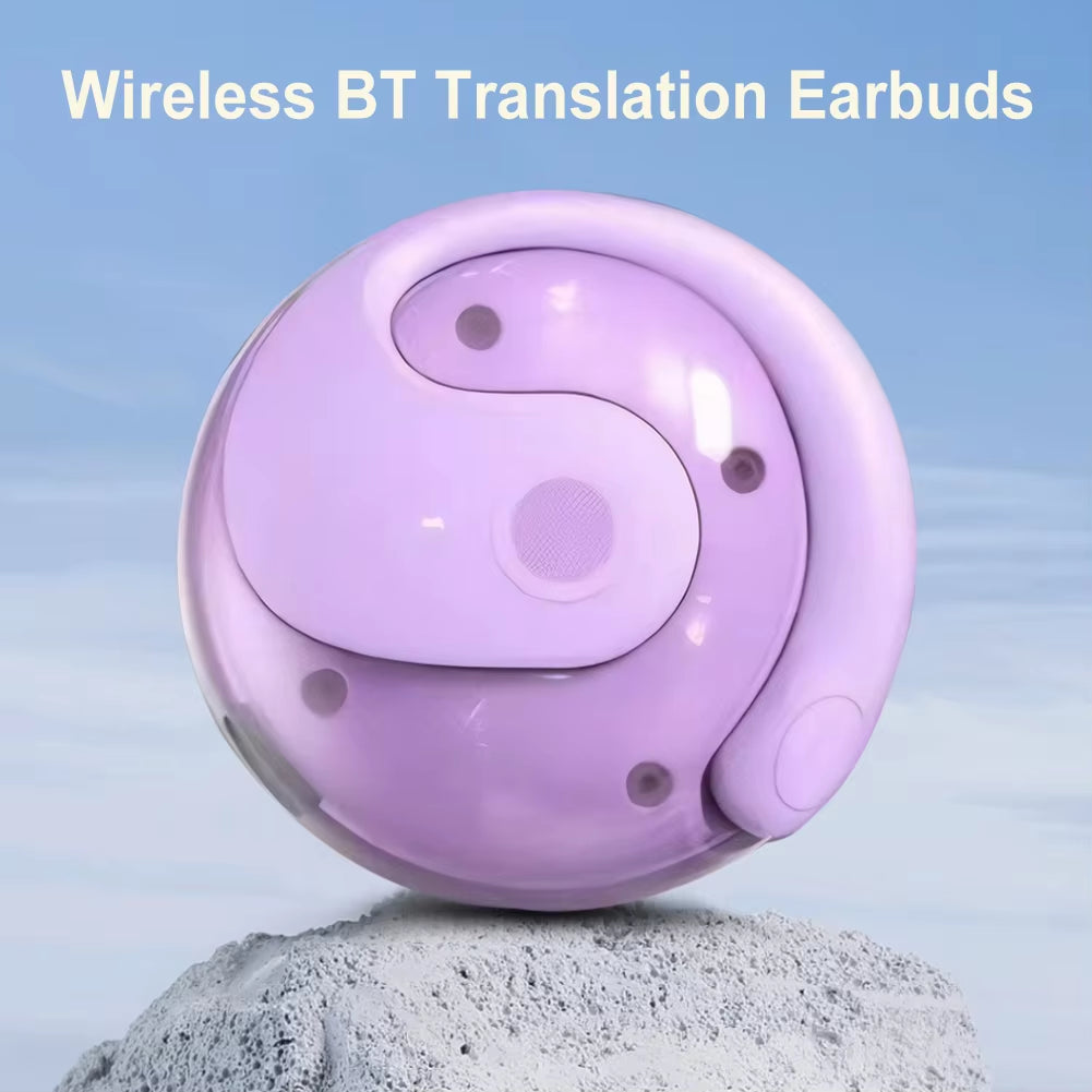 Intelligent Wireless Translation Earbuds with Real-Time Support for 144 Languages, Waterproof Design, and Bluetooth Connectivity